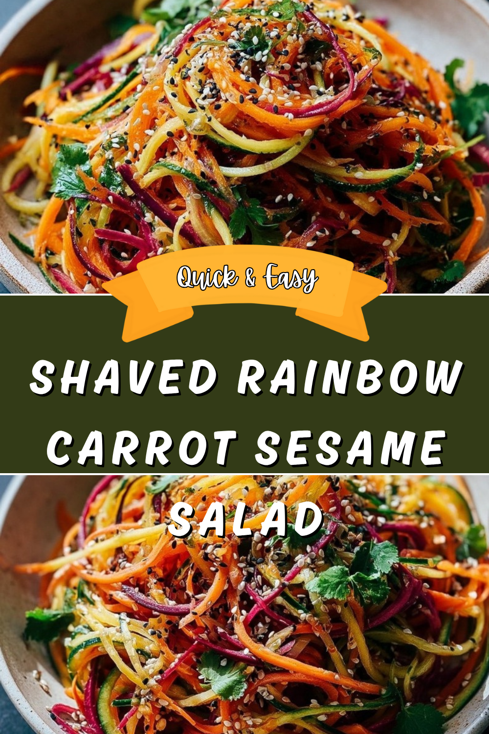 Shaved Rainbow Carrot Sesame Salad